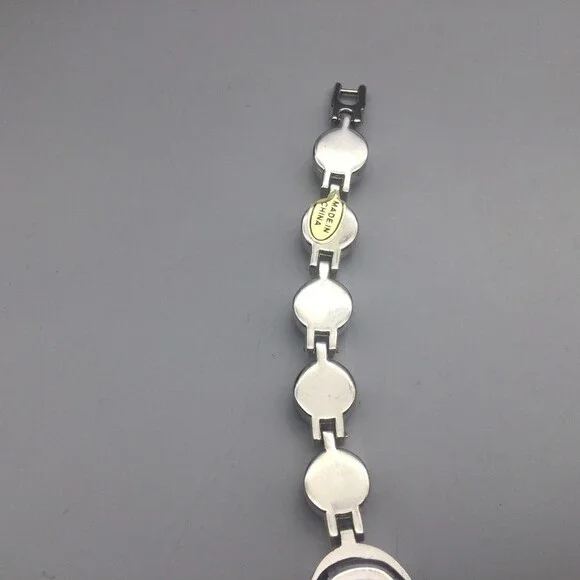 Cannes Womens Watch 17mm White MOP Silver Tone Crystal Bracelet New Battery 7" - Picture 12 of 15